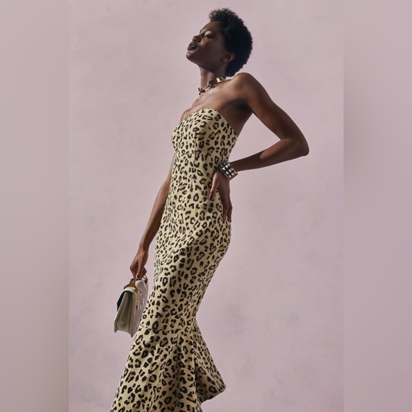 NWT Cinq A Sept Luna Leopard Print Hourglass Dress Size 2 - Picture 2 of 7